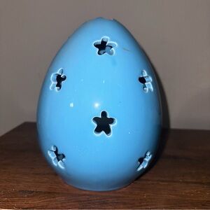 Blossoms & Blooms Easter Egg Blue Tealight Candle Luminary